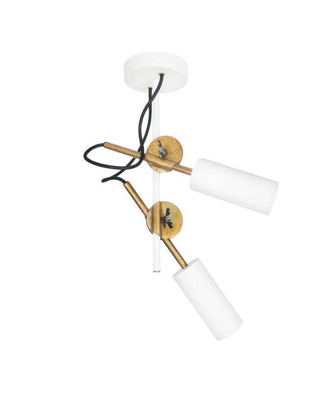 Konsthantverk Stav 3452-4 Takspot 2:A, Vit/Råmässing