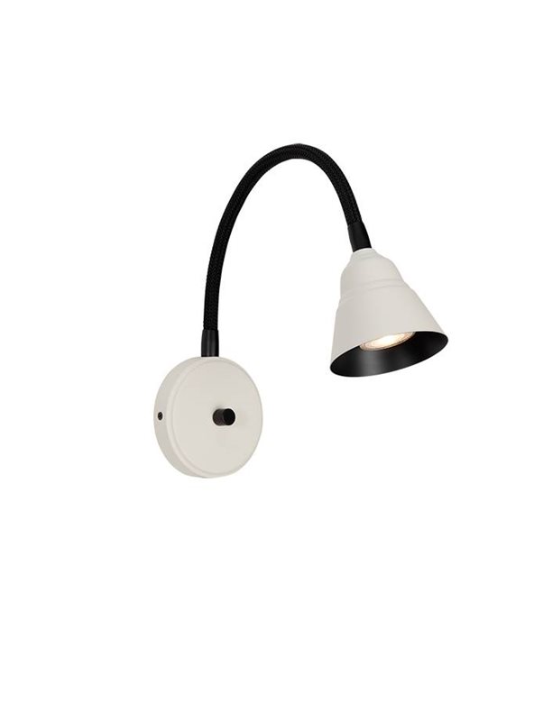 Herstal Relief Vägglampa Pärlvit/Mattsvart