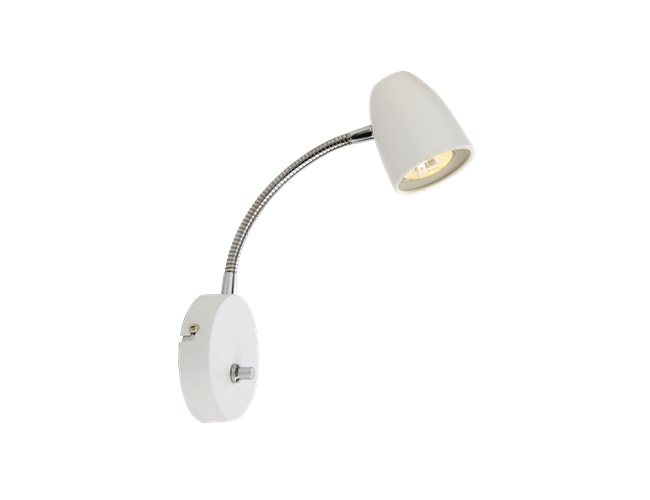 Aneta Lighting Sandnes vägglampa enkel vit med dimmer