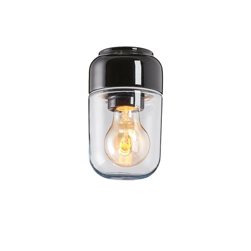 Ifö Electric Ohm Taklampa 100/170, Svart/Klarglas (IP44)