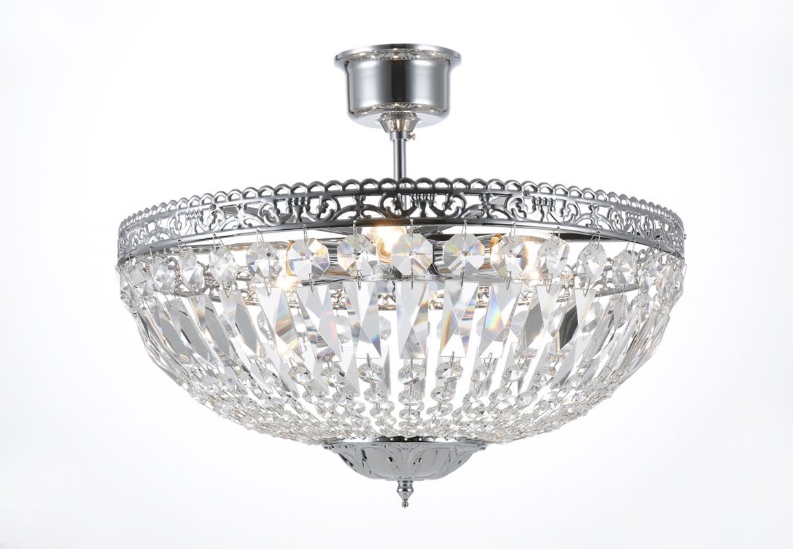 Norrsken Design Classic Kristallplafond Krom Mellan
