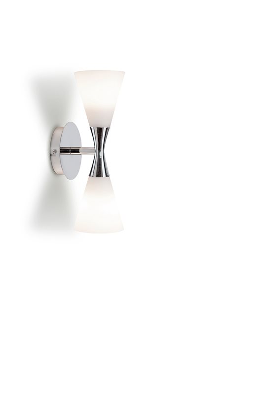 Herstal Harlekin Duo Krom Vägglampa