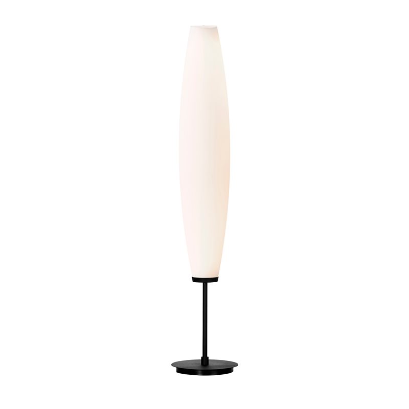 Herstal Zenta golvlampa svartstruktur/opalt glas