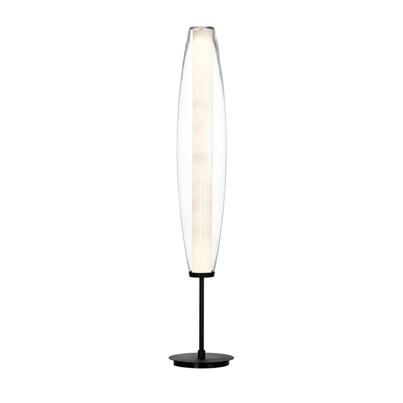 Herstal Zenta golvlampa svartstruktur/klar glas