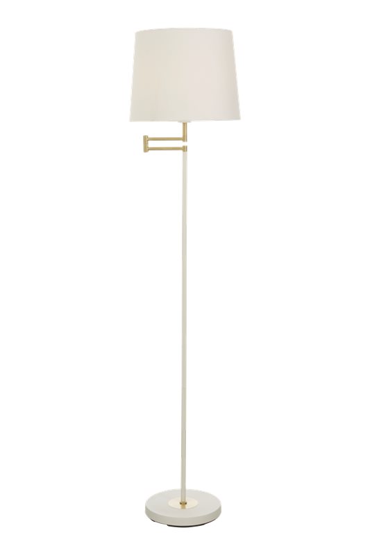 Aneta Lighting Birka golvlampa med svängarm vit-mässing
