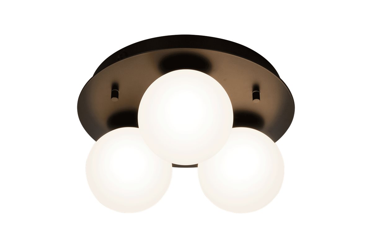 Aneta Lighting NICOSIA plafond 3:a, bad, svart