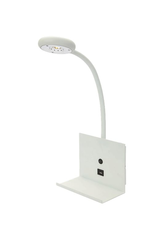 Aneta Lighting ZET sänglampa m. USB laddare, vit