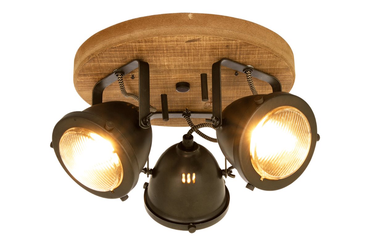 Aneta Lighting Alaska takspot rund järngrå-trä