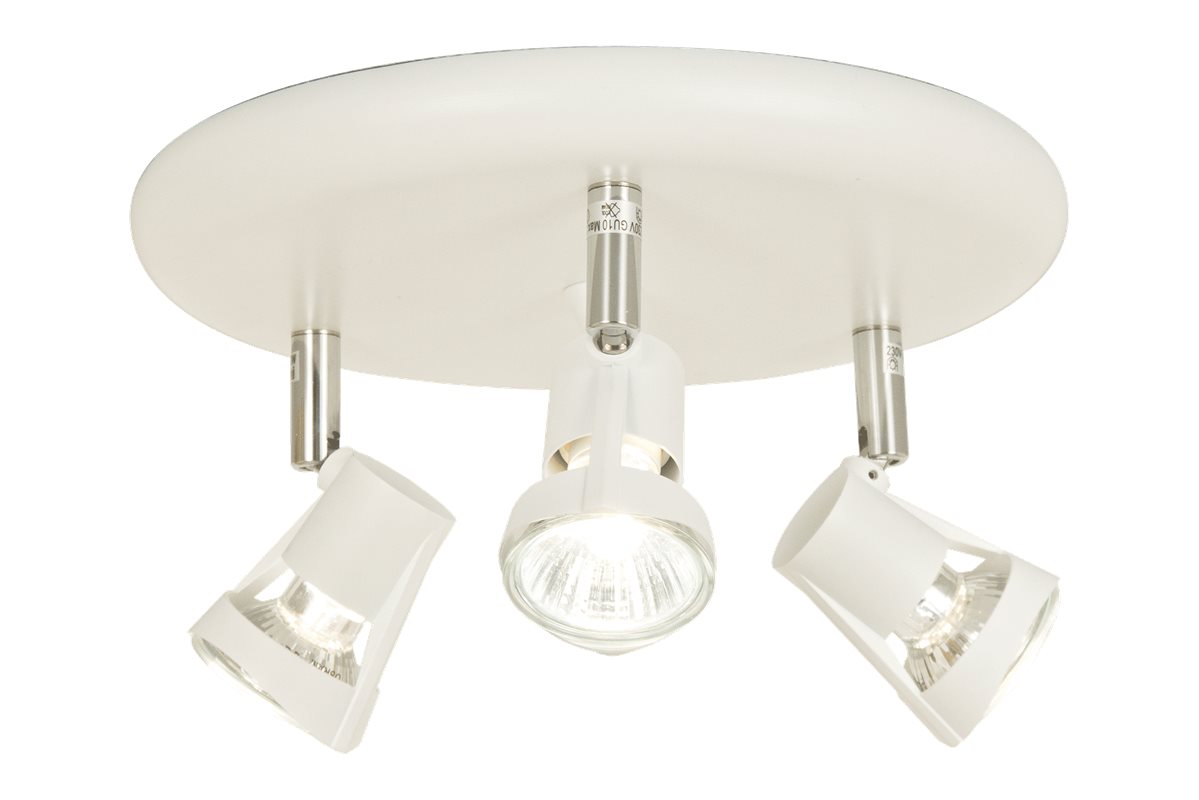 Aneta Lighting PIXY 3-spot, rondell, vit