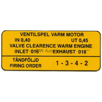 Dekal, ventilkåpa B4B/B16A