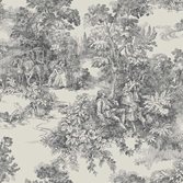 Boråstapeter Toile de Jouy Svart tapet