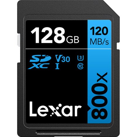 128 GB Lexar High-Performance 800x 120MB/s SDHC/SDXC UHS-I V30