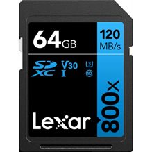 64 GB Lexar High-Performance  800x 120MB/s SDXC UHS-I V30