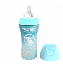 Twistshake Anti-Colic rostfri flaska 330 ml, marble blå