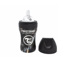 Twistshake Anti-Colic rostfri flaska 260 ml, marble svart