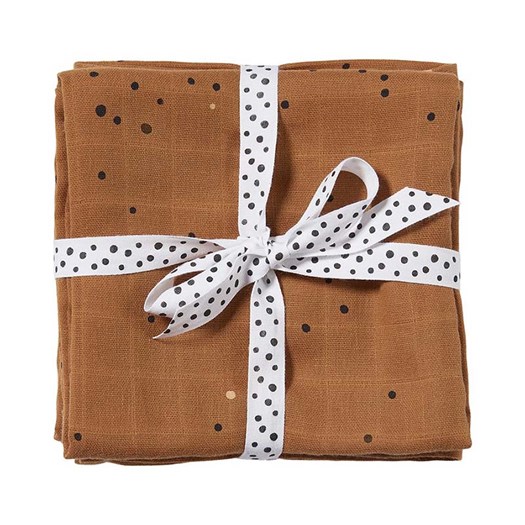 Done by Deer burp cloth 2-pack, dreamy dots mustard