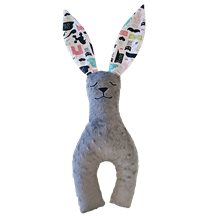 La Millou Bunny long ears liten, hipster lady/grey