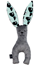 La Millou Bunny long ears stor, terrier/grey