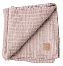 NG Baby linnefilt 100 x 100 cm, dusty pink/ivory rand