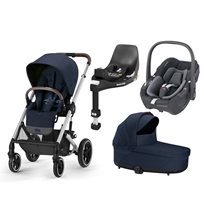 Cybex Balios S Lux duovagn + Maxi-Cosi Pebble 360 babyskydd + isofixbas
