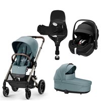 Cybex Balios S Lux duovagn + Maxi-Cosi Pebble 360 Pro babyskydd + isofixbas