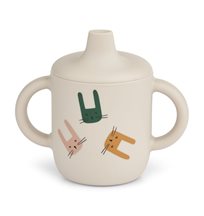 Liewood drickpipsmugg spillfri Neil silikon, bunny sandy