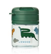 Liewood sugrörsflaska Pavia 280 ml, dinosaurs/mist