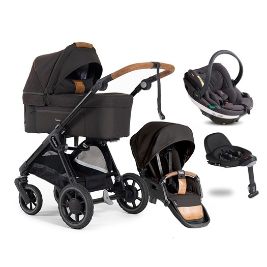 Emmaljunga Sento Outdoor duovagn Flat + Go Beyond babyskydd + bas