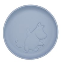 Rätt Start tallrik i silikon med sugkopp, Mumin sky blue