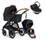 Emmaljunga Sento Pro Outdoor duovagn Flat+ Go Beyond babyskydd