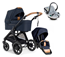 Emmaljunga Sento Pro Outdoor duovagn Flat+ Go Beyond babyskydd