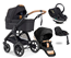 Emmaljunga Sento Pro Outdoor duovagn Ergo+ Go Beyond babyskydd + bas