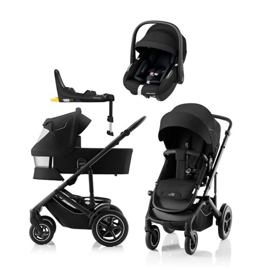 Britax Smile 5Z duovagn + Maxi-Cosi Pebble S babyskydd + isofixbas
