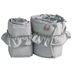 NG Baby spjälskydd 2 delar linne med volang, light grey