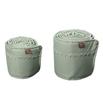NG Baby spjälskydd 2 delar linne med spets, sage green