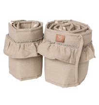 NG Baby spjälskydd 2 delar linne med volang, natural