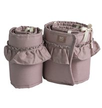 NG Baby spjälskydd 2 delar linne med volang, dusty pink