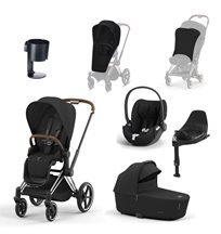 Cybex Priam duovagn med tillbehörspaket + Cloud T babyskydd + bas