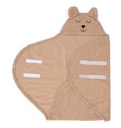 Jollein omlottåkpåse babyskydd, teddybjörn bouclé biscuit