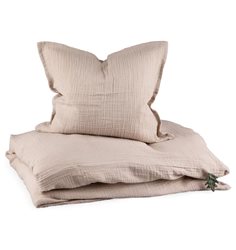 Sebra bäddset spjälsäng, muslin seabreeze beige