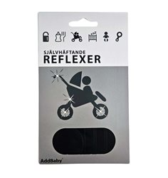 Addbaby reflexklistermärken, svart