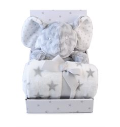 Carlobaby fleecefilt med gosedjur, elefant