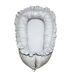 Mini Dreams babynest med volang, light grey