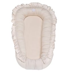 Mini Dreams babynest Cozy, beige med volang