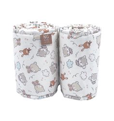 NG Baby spjälskydd 2 delar, Teddy & Friend offwhite