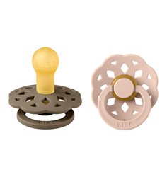 BIBS napp Boheme latex 2-pack 0-6mån, dark oak/blush