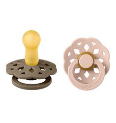 BIBS napp Boheme latex 2-pack 6-18mån, dark oak/blush