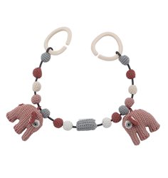 Sebra virkat barnvagnshänge, elefant blossom pink