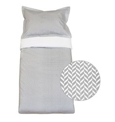 Vinter&Bloom bäddset spjälsäng, Herringbone charcoal grey