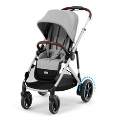 Cybex e-Gazelle S sittvagn, stone grey/silver chassi